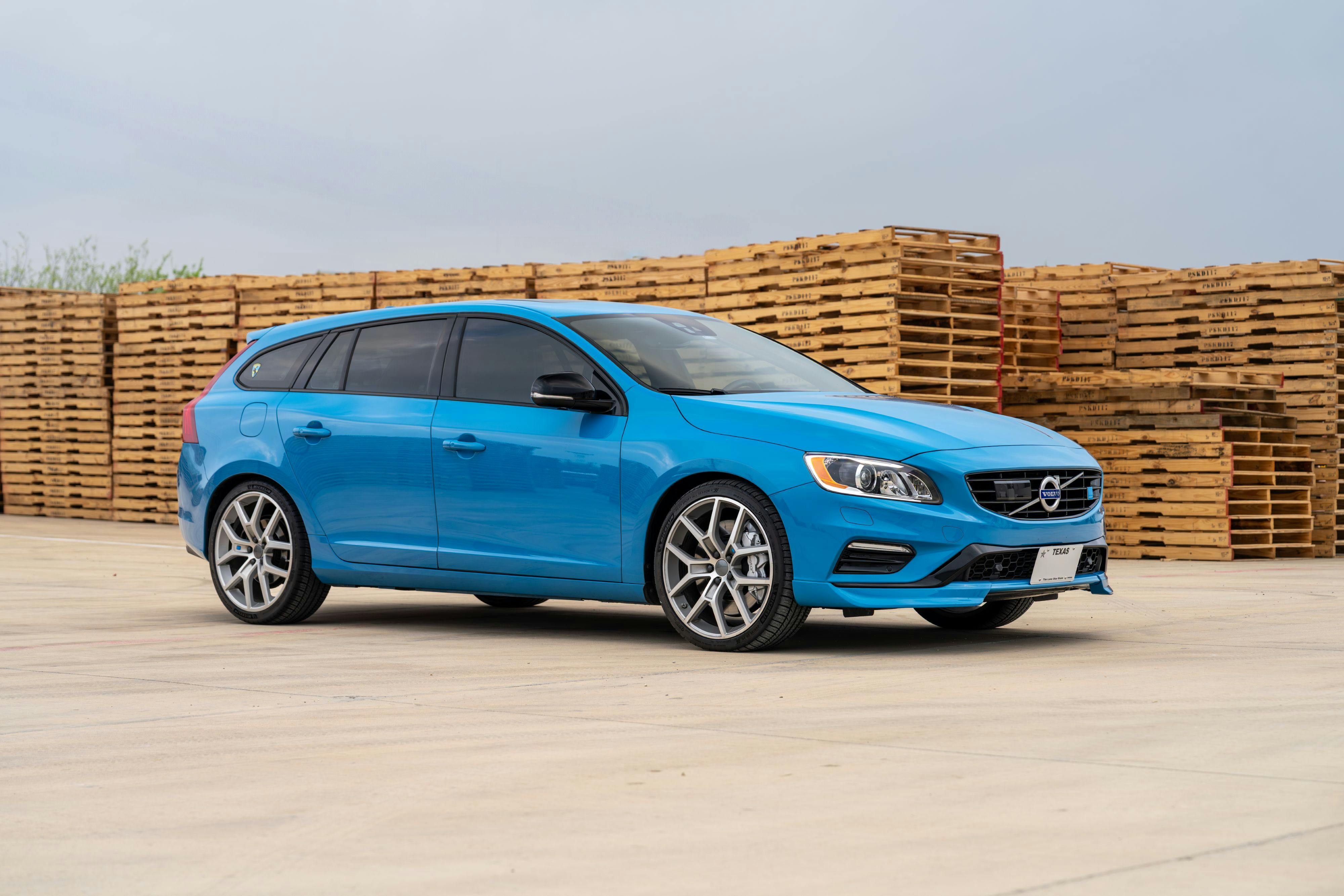 2015 Volvo V60 Polestar in Rebel Blue with a Black interior.
