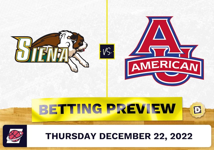 Siena vs. American University CBB Prediction and Odds - Dec 22, 2022