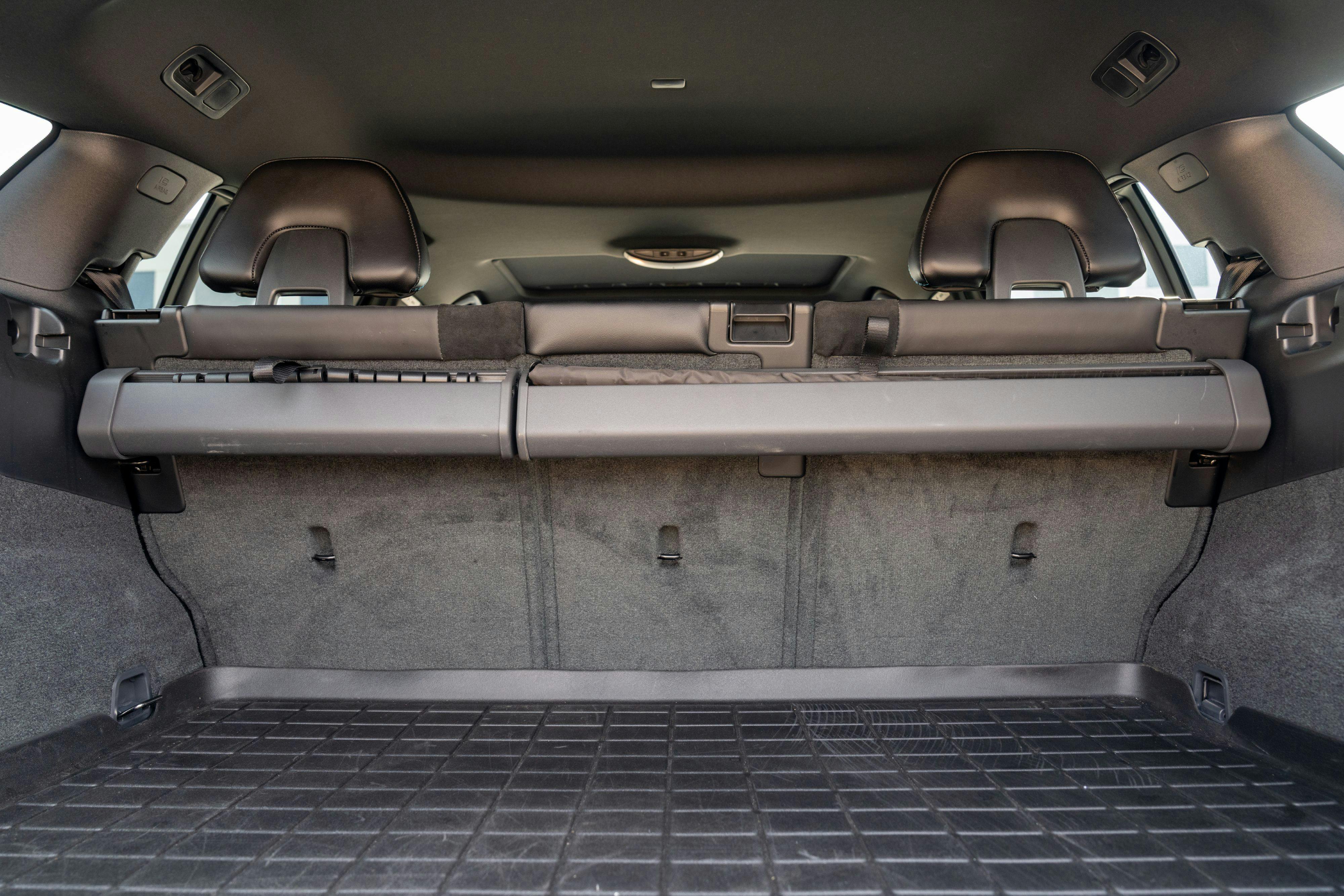 2015 Volvo V60 Polestar trunk in Rebel Blue with a Black interior.