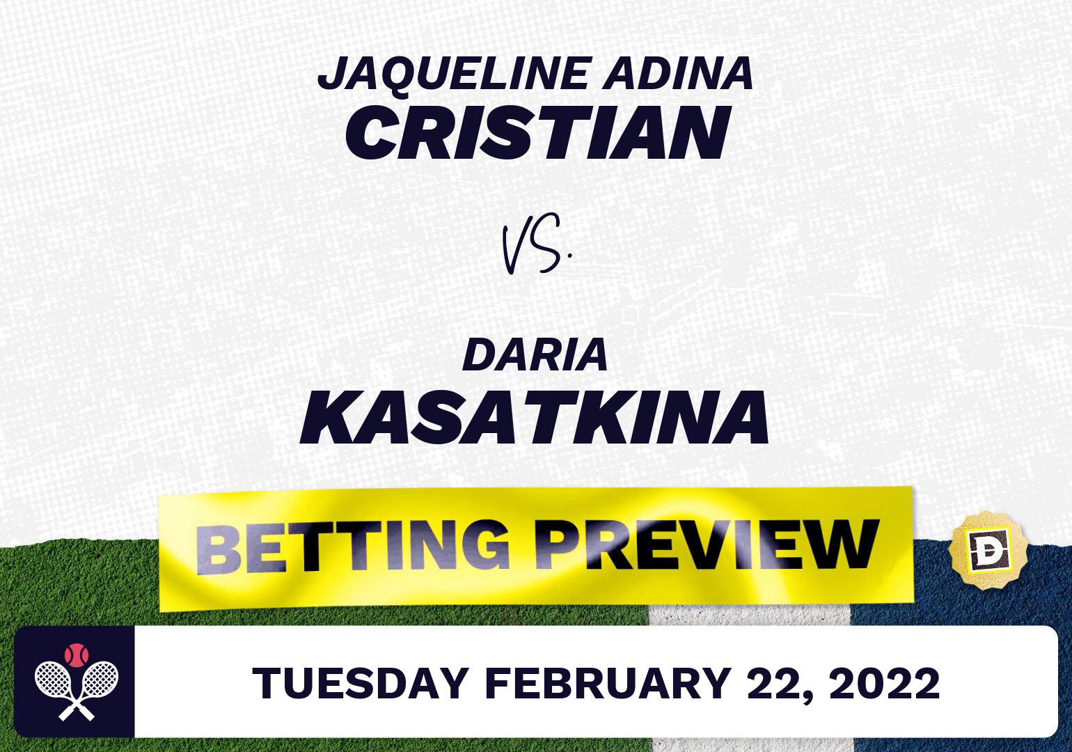 Jaqueline Adina Cristian vs. Daria Kasatkina Predictions - Feb 22, 2022