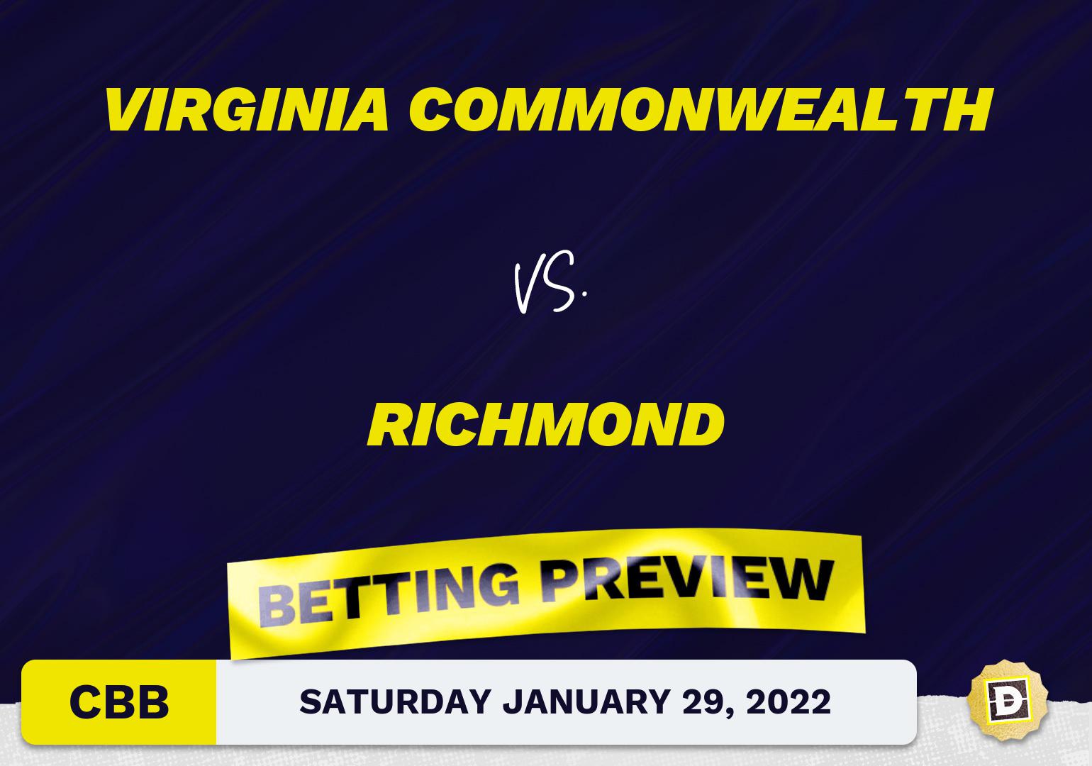 Virginia Commonwealth vs. Richmond CBB Predictions and Odds - Jan 29, 2022