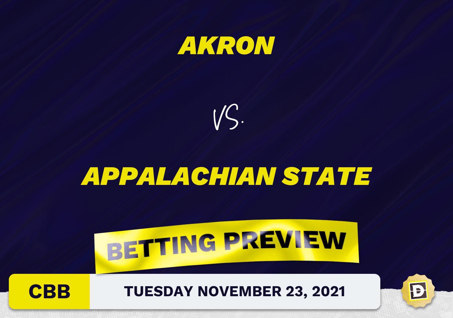 Akron vs. Appalachian State CBB Predictions and Odds - Nov 23, 2021