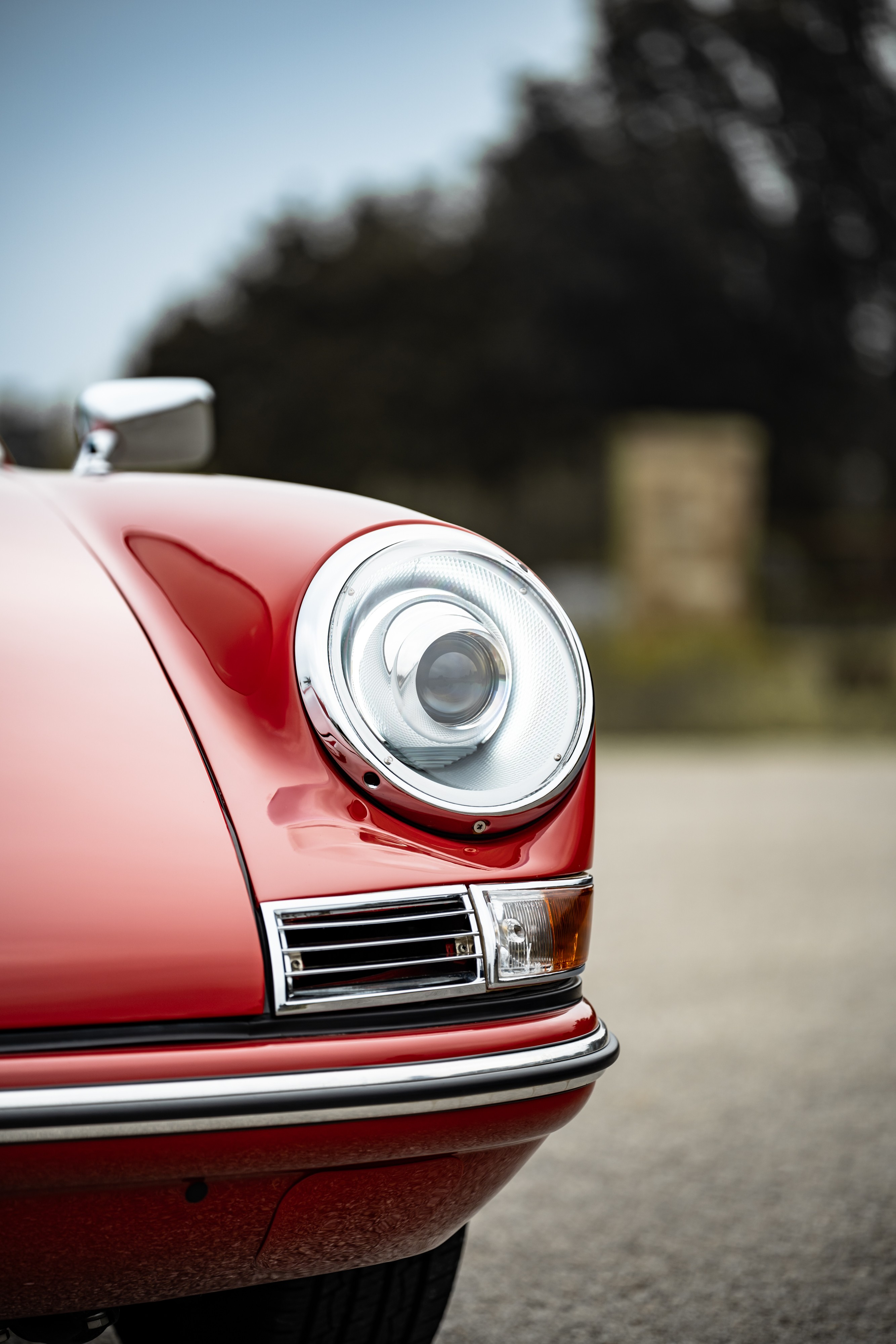 Headlight on a 3.0L swapped 1967 Porsche 912 Coupe in Dripping Springs, TX.