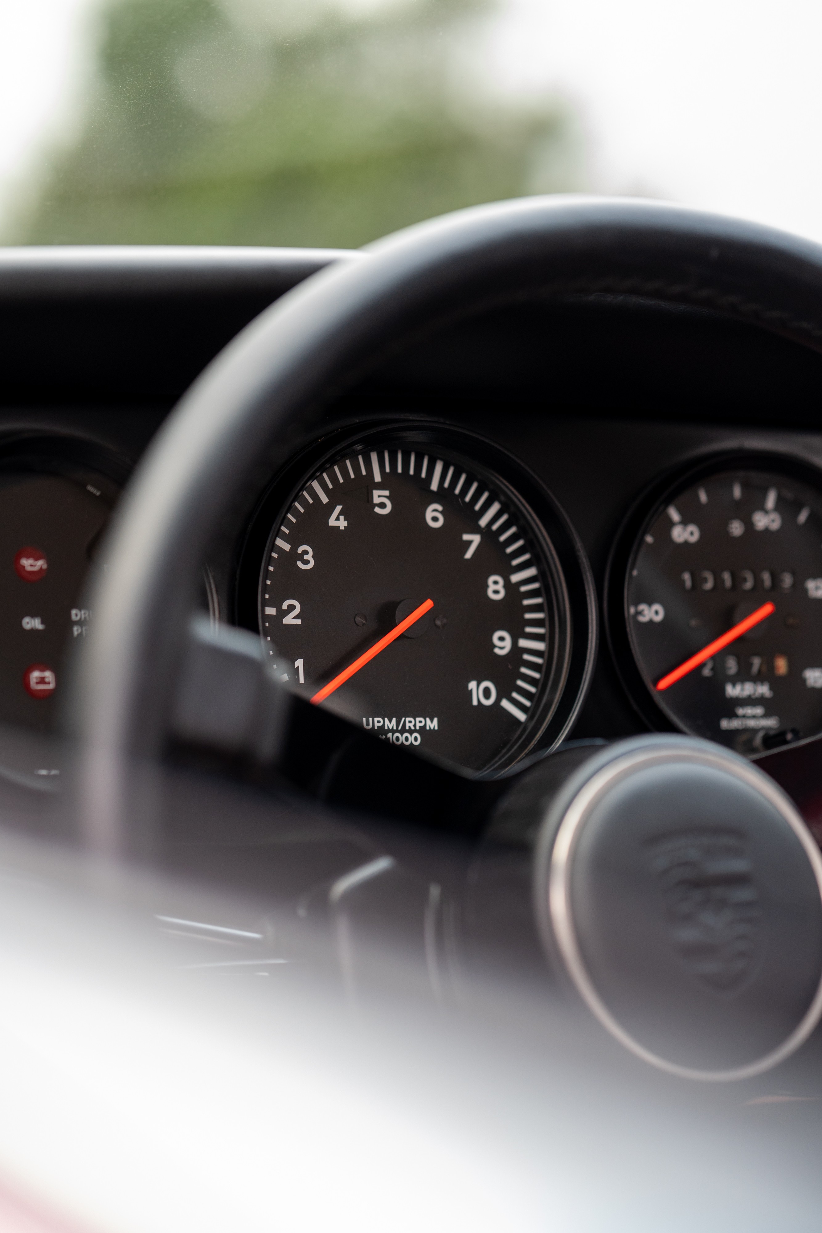 Gauges on a 3.0L swapped 1967 Porsche 912 Coupe in Dripping Springs, TX.