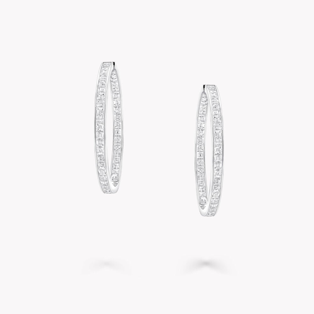 MEORA Square Cut Diamond Hoop  Pair DE/VS 18k