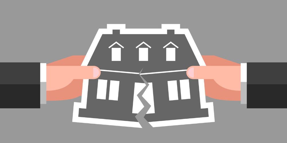 Image of two people fighting over a property