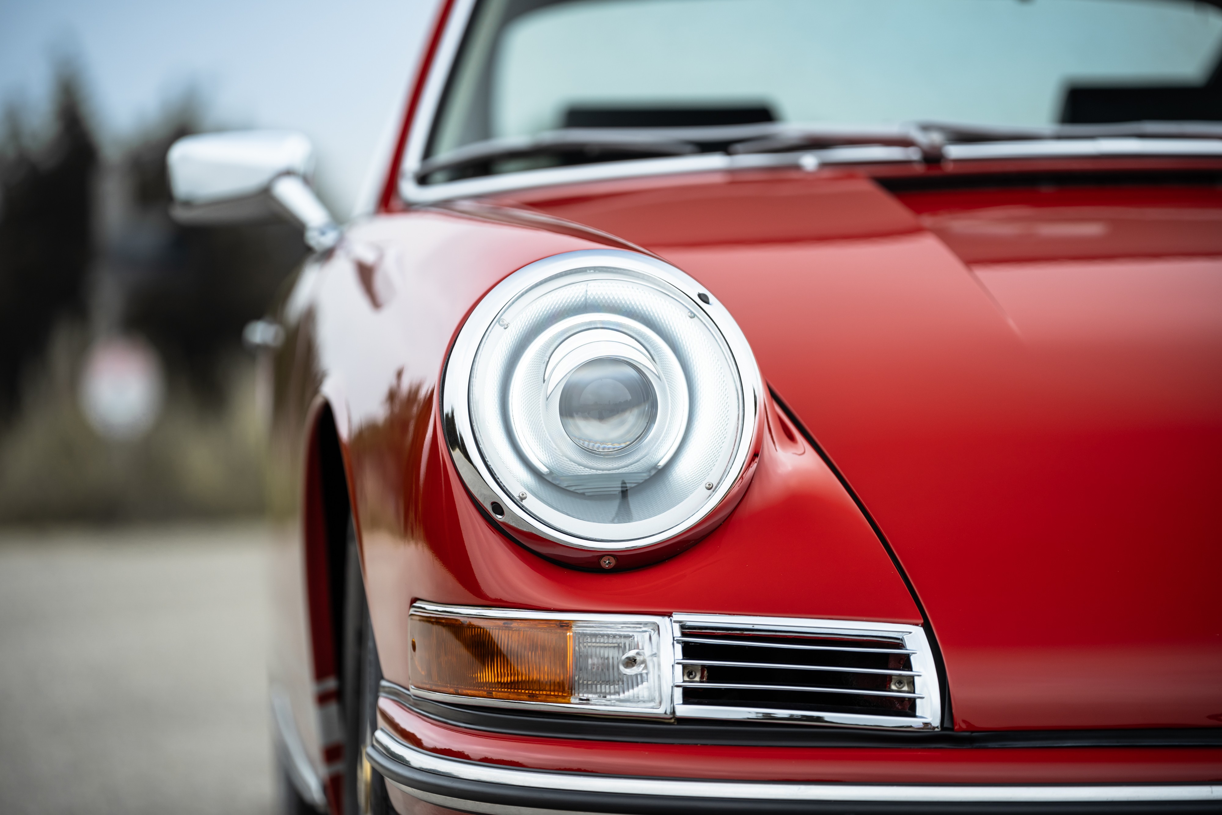 Headlight on a 3.0L swapped 1967 Porsche 912 Coupe in Dripping Springs, TX.