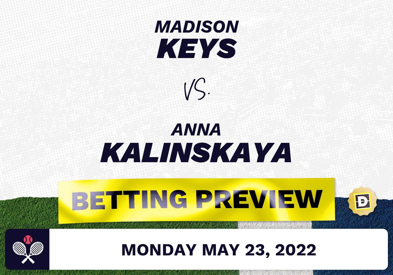 Madison Keys vs. Anna Kalinskaya Predictions - May 23, 2022