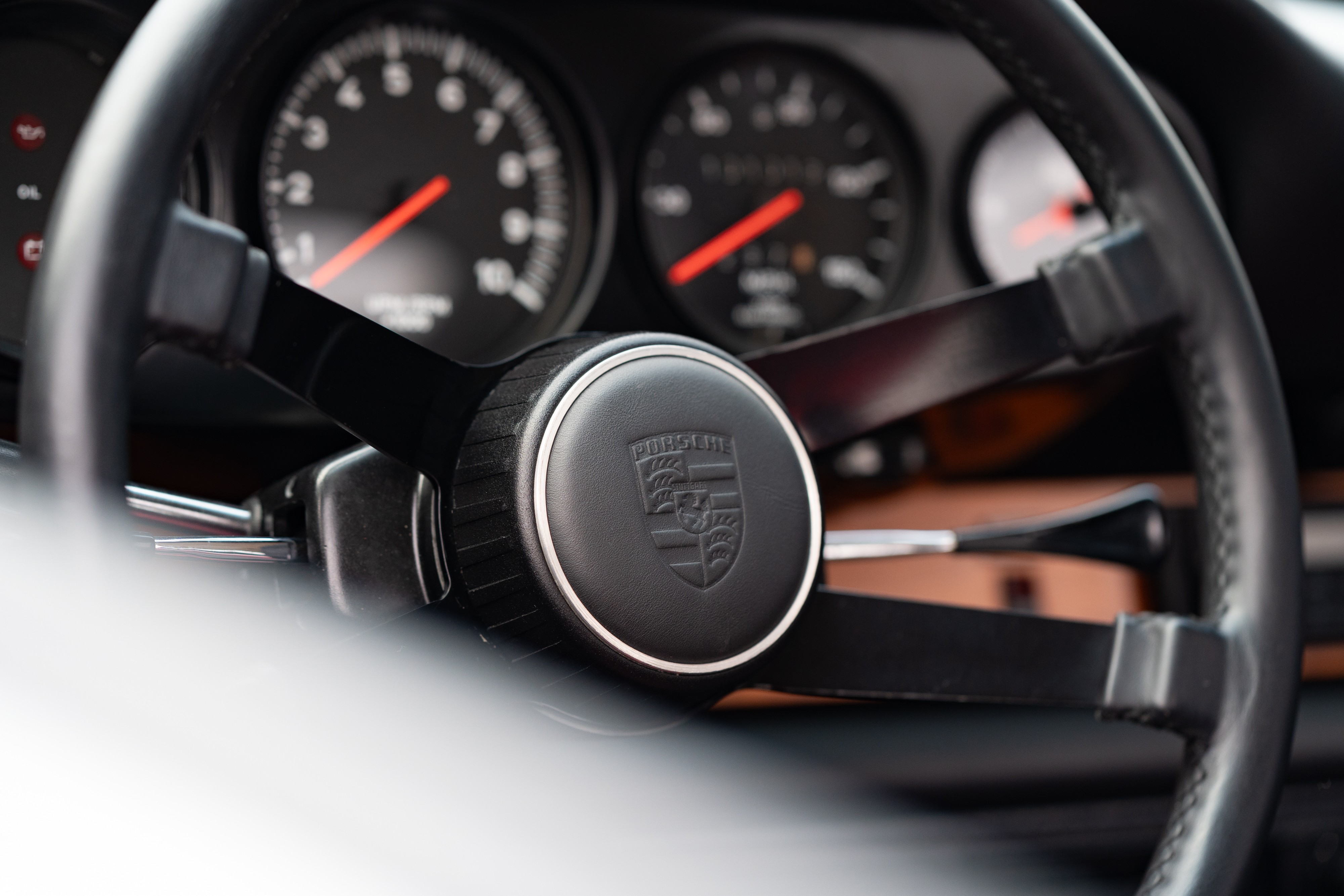 Gauges on a 3.0L swapped 1967 Porsche 912 Coupe in Dripping Springs, TX.