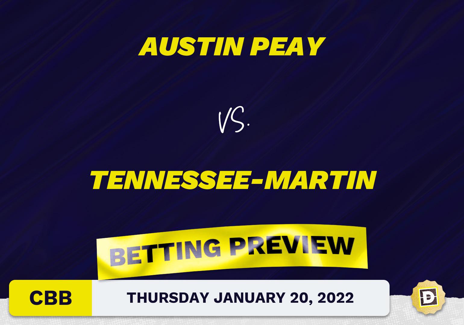 Austin Peay vs. Tennessee-Martin CBB Predictions and Odds - Jan 20, 2022