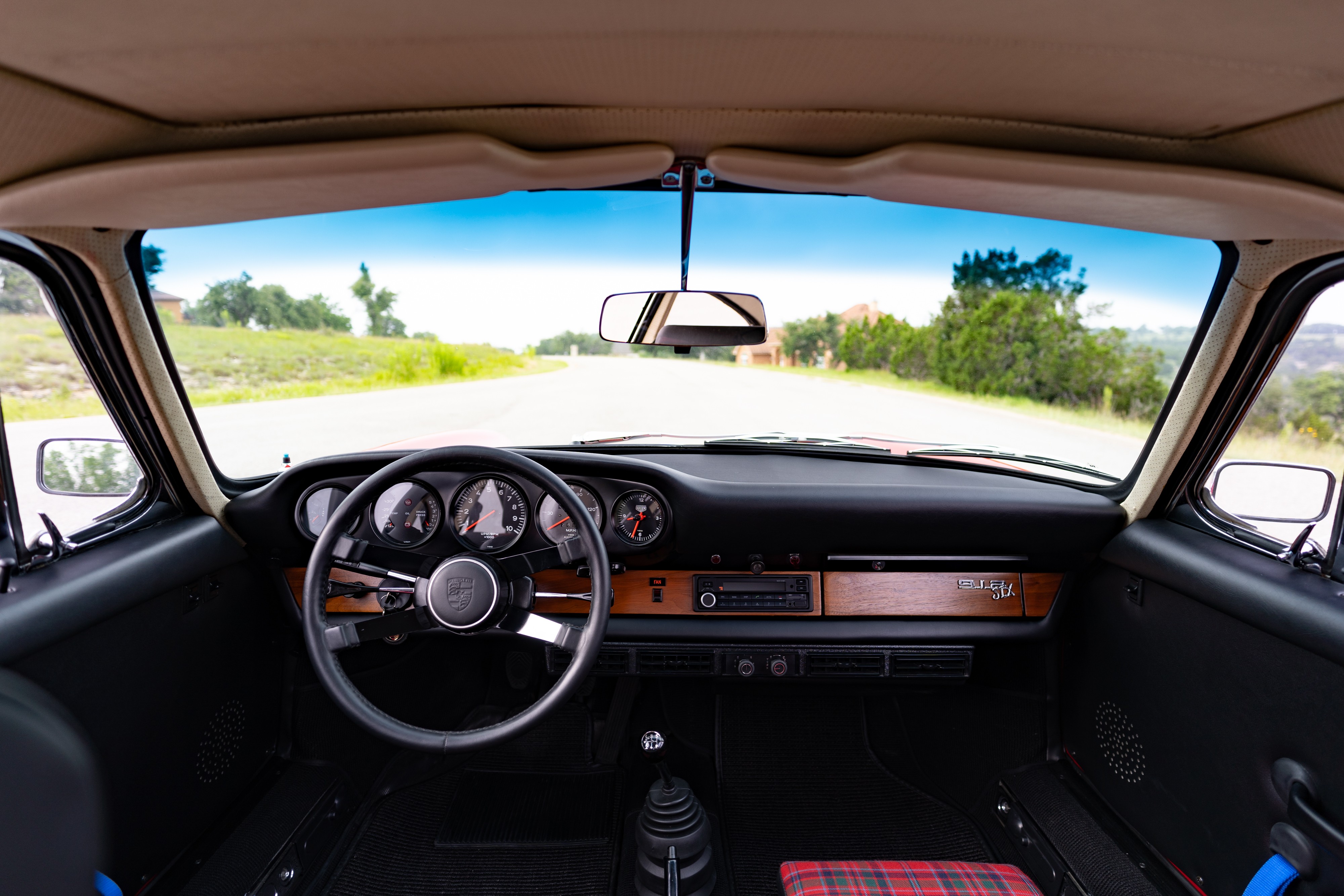 Interior on a 3.0L swapped 1967 Porsche 912 Coupe in Dripping Springs, TX.