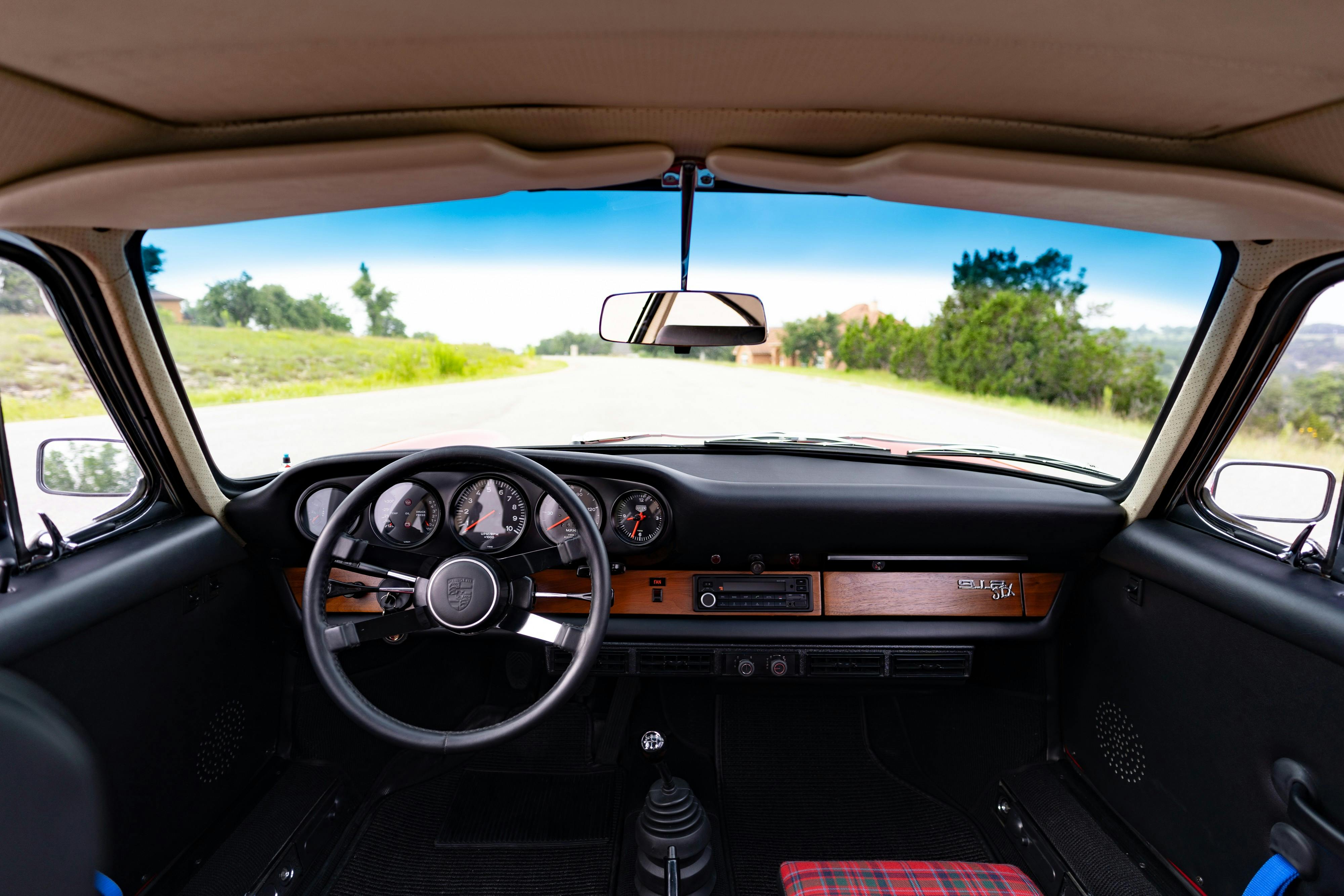 Interior on a 3.0L swapped 1967 Porsche 912 Coupe in Dripping Springs, TX.