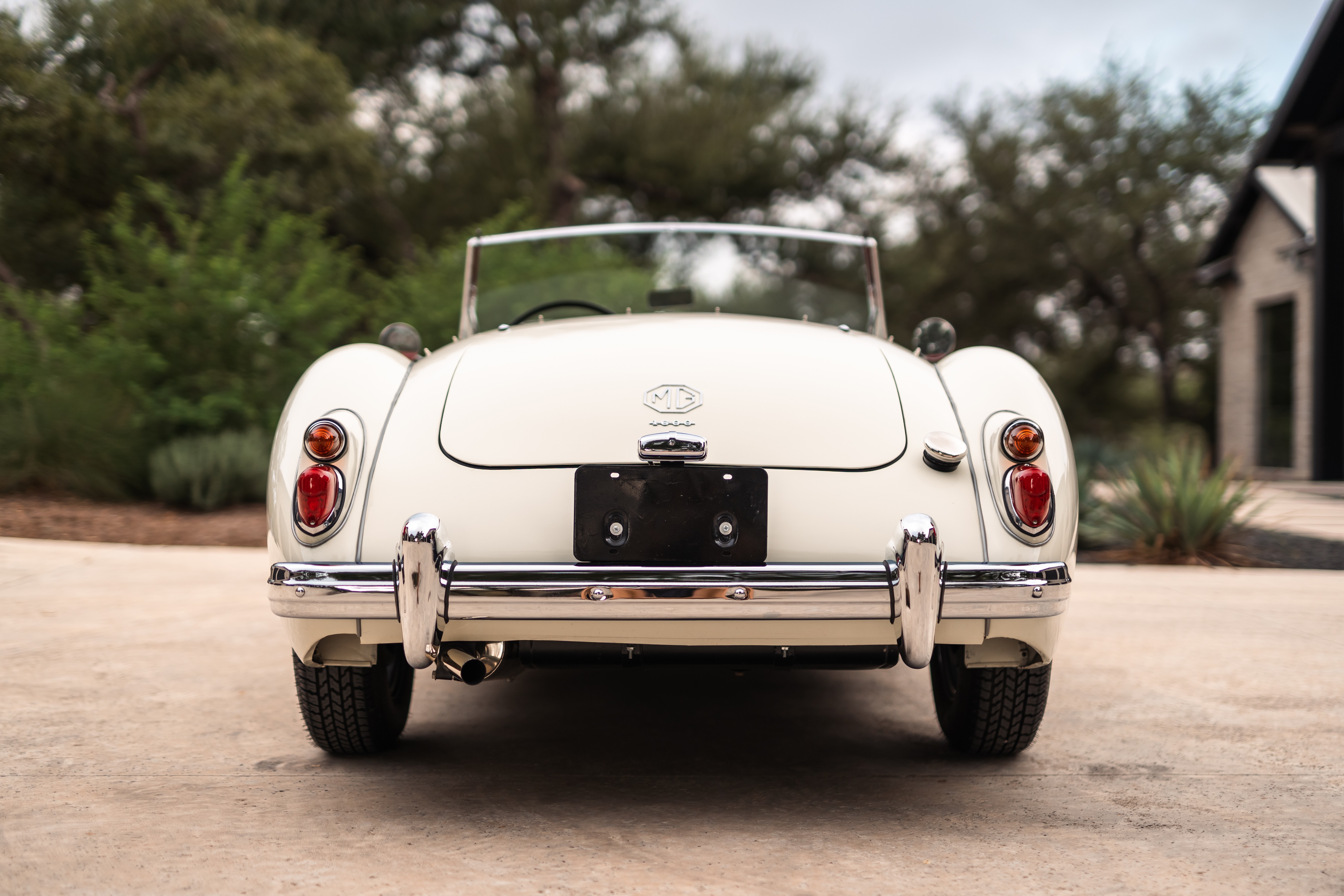 1957 MG MGA in White shot in Austin, TX.