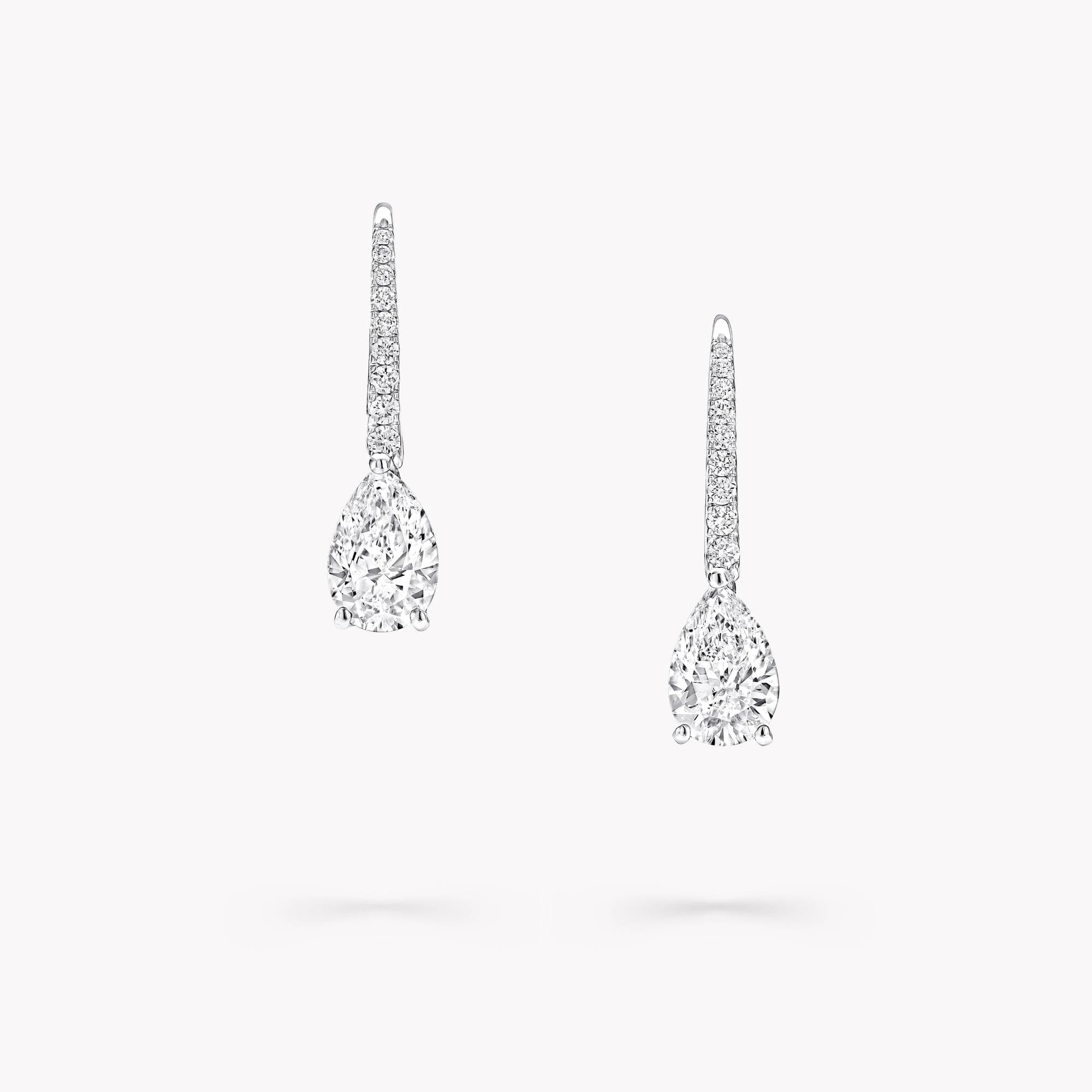 MEORA Pear Shape Diamond Earrings Pair DE/VS1 18K