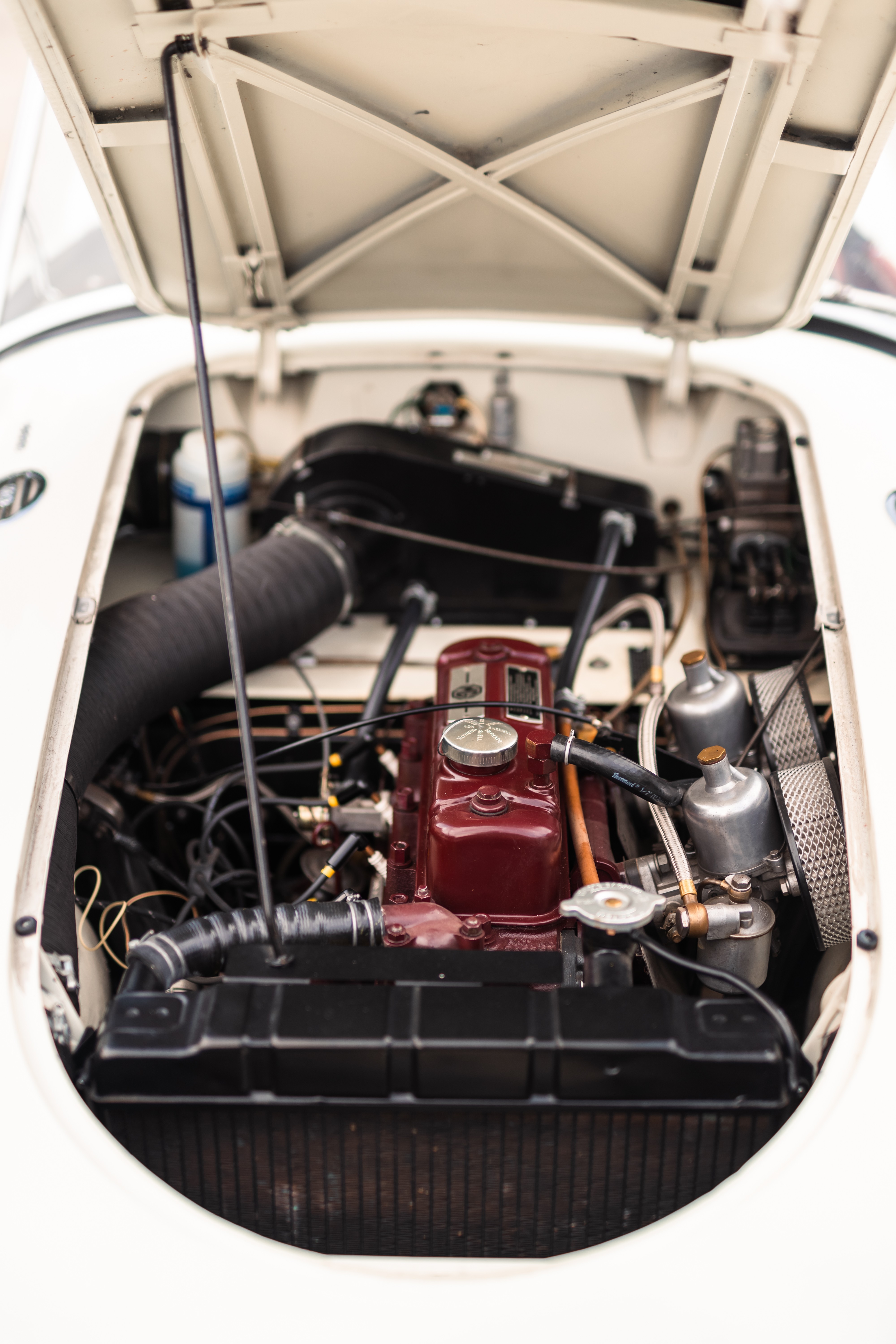 1957 MG MGA in White shot in Austin, TX.