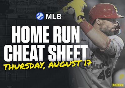 Home Run Cheat Sheet - HR Data, Stats, Matchups and More - Thursday, August 17