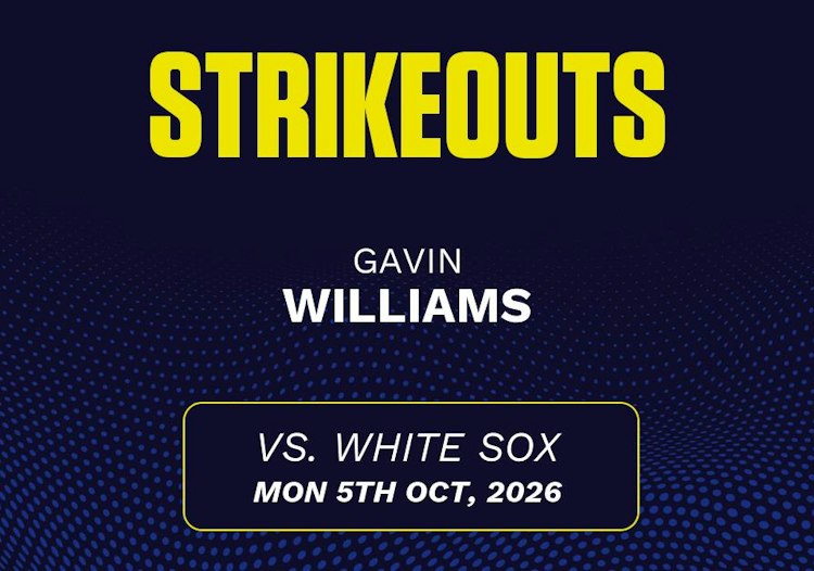 Gavin Williams projected stats for Monday, October 5, 2026.