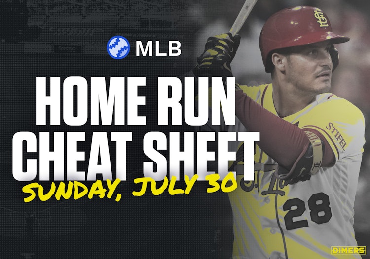 Home Run Cheat Sheet - HR Data, Stats, Matchups and More - Sunday, July 30