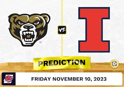 Oakland vs. Illinois Basketball Prediction - November 10, 2023