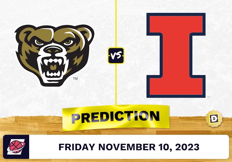 Oakland vs. Illinois Basketball Prediction - November 10, 2023