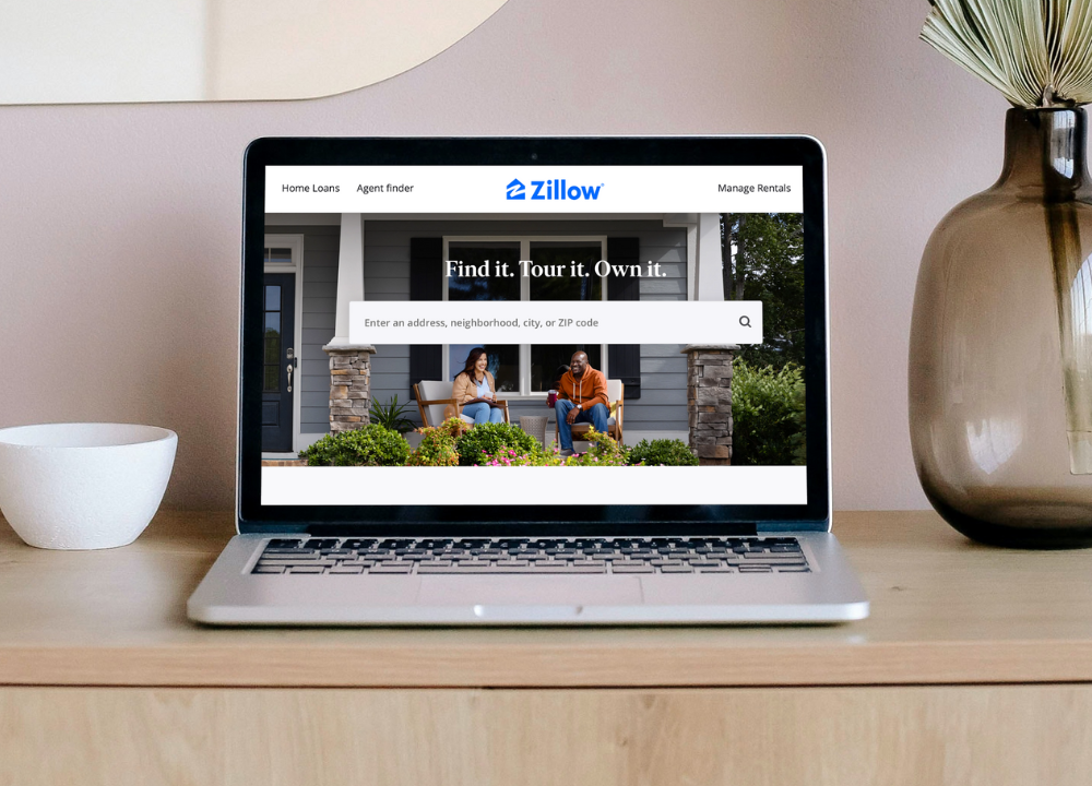 Image of Zillow website on a computer screen