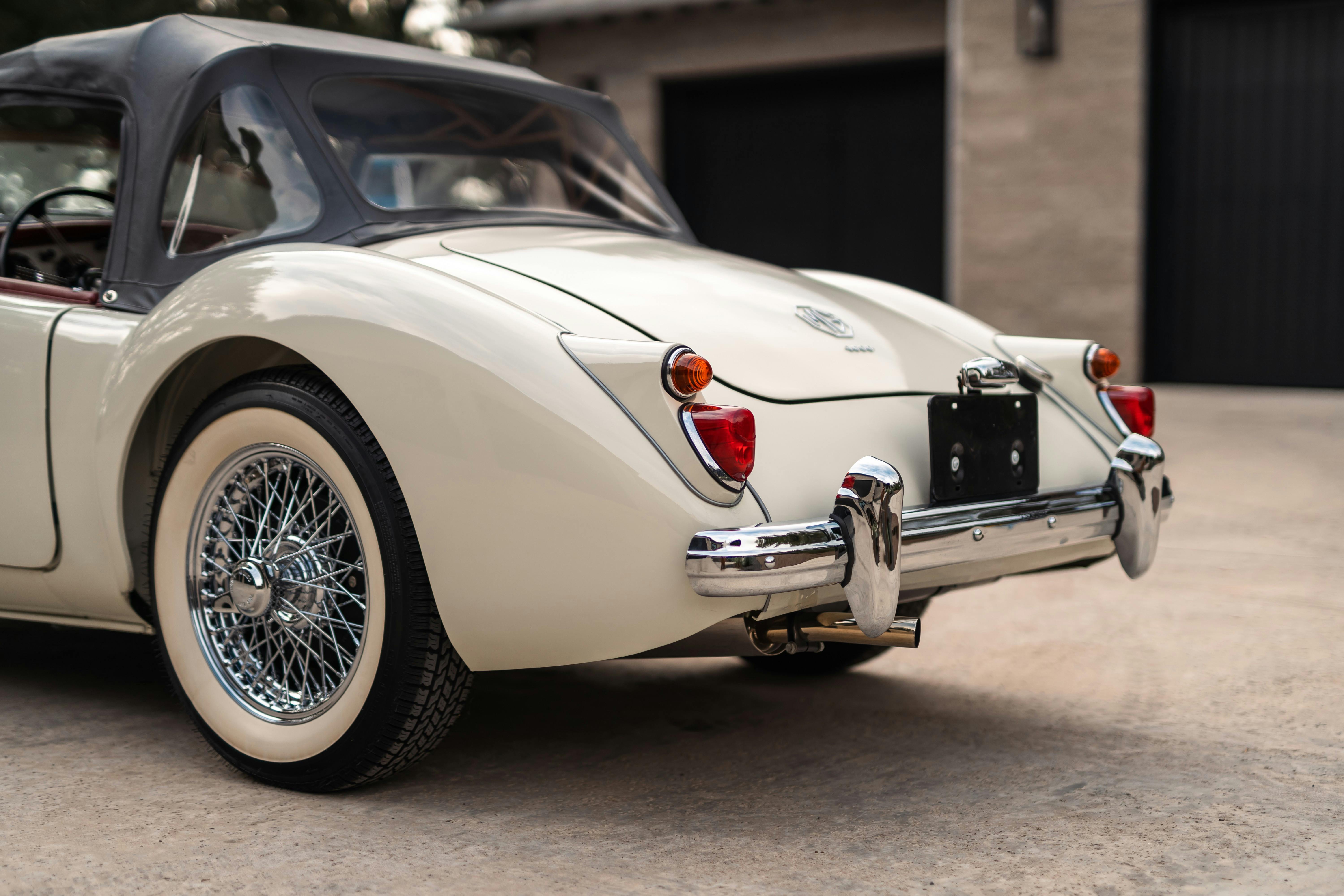 1957 MG MGA in White shot in Austin, TX.