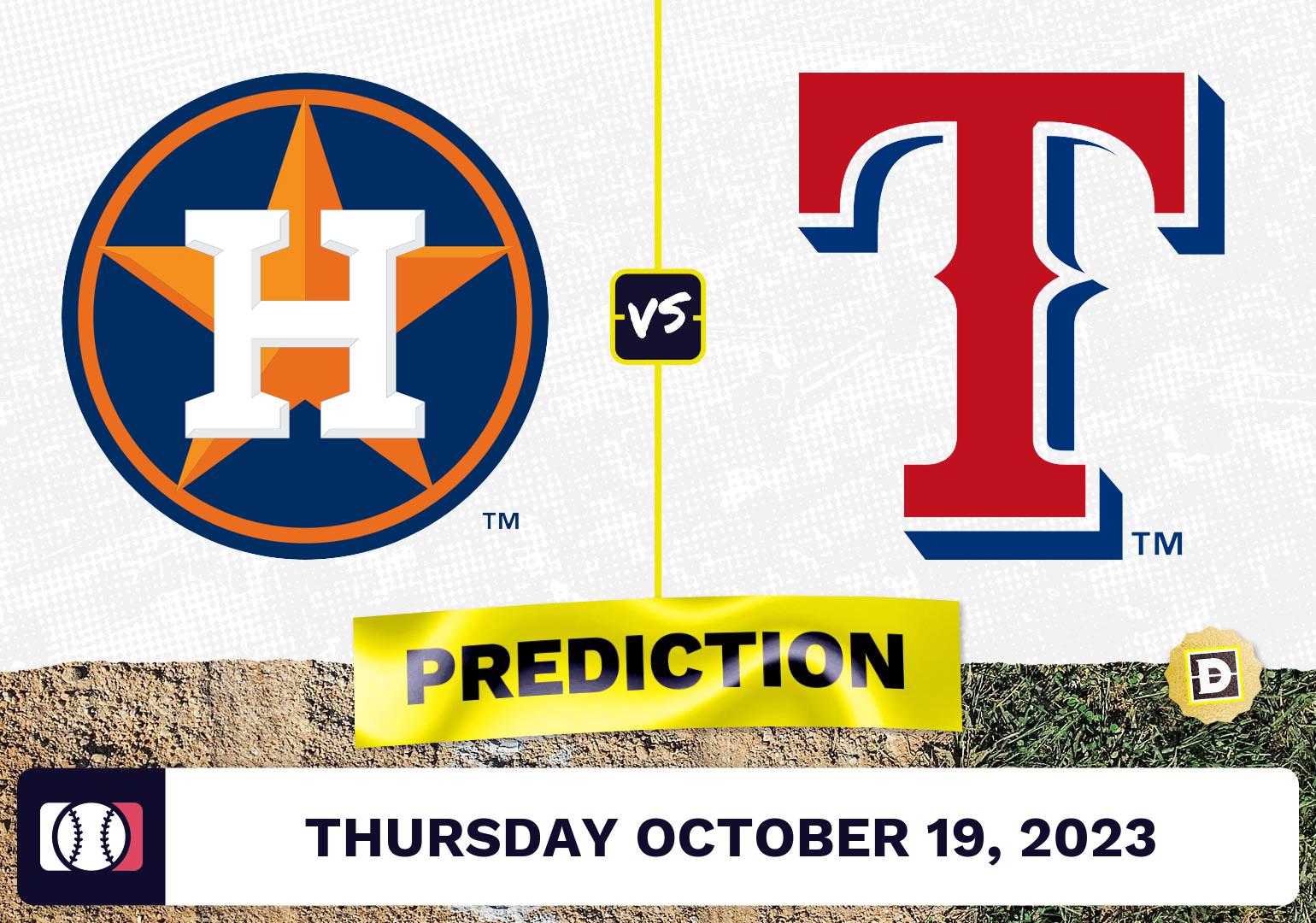 Astros vs. Rangers Game 4 ALCS Prediction for MLB Thursday [10/19/2023]