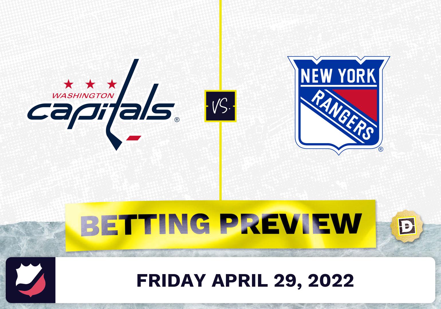 Capitals vs. Rangers Prediction and Odds - Apr 29, 2022