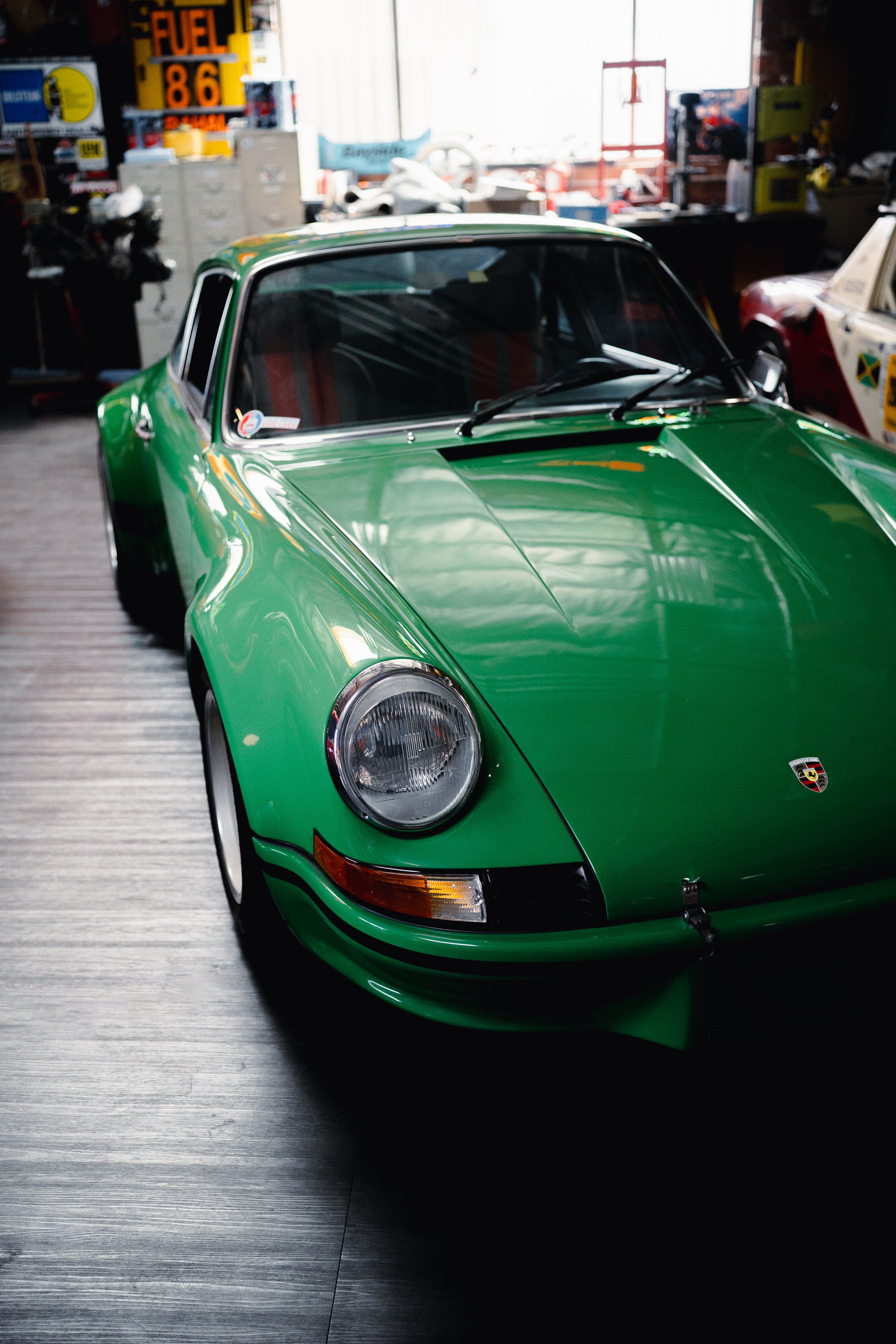 Green 911 at the Pelican Parts open house.