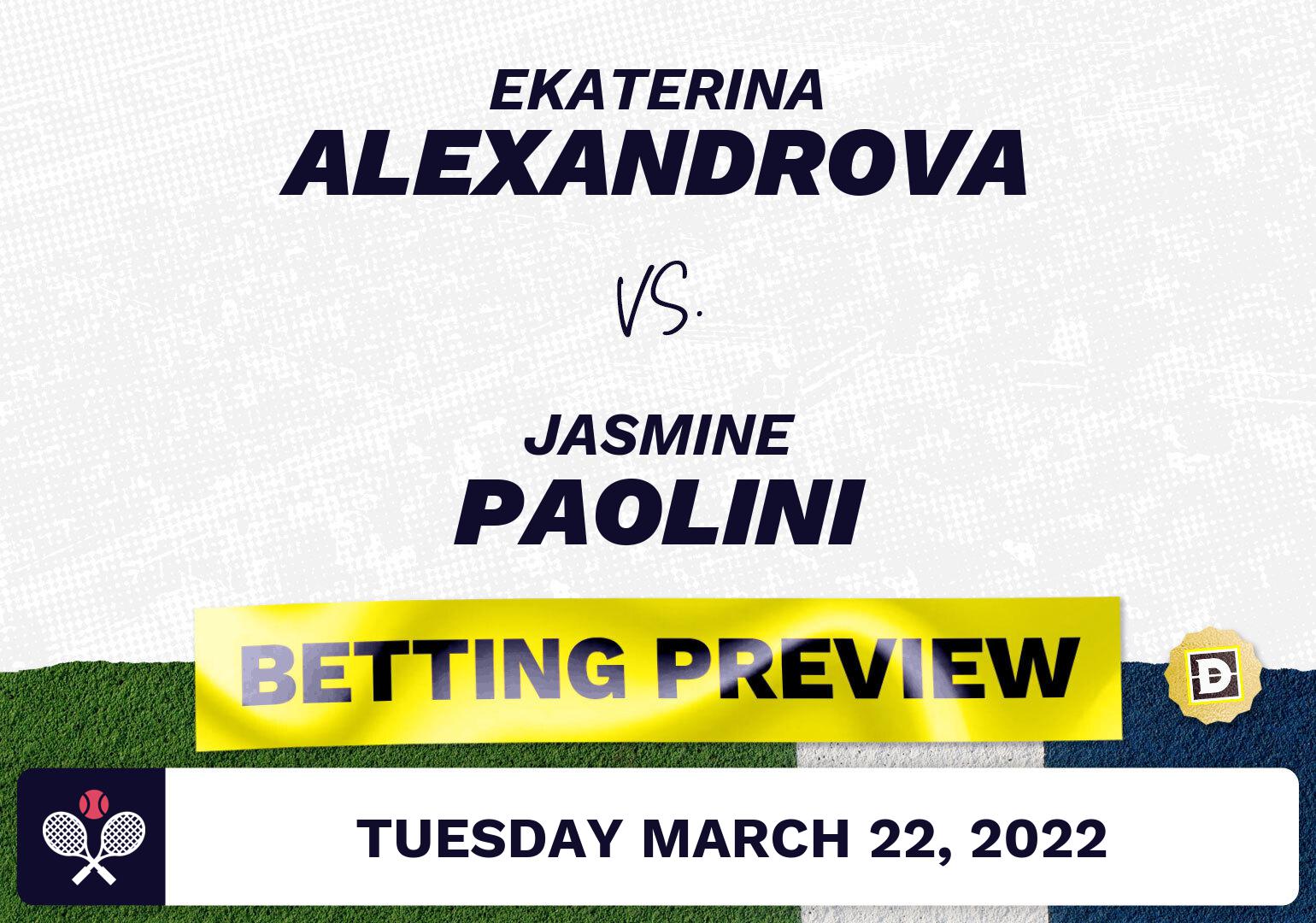 Ekaterina Alexandrova vs. Jasmine Paolini Predictions - Mar 22, 2022