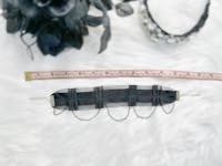 Black Ribbon choker with rhinestones and layered chains one of a kind handmade choker for Halloween Wedding and whimsigoth jewelry gifts for her.