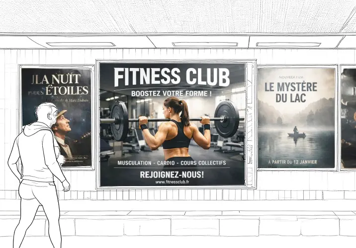 Affiche publicitaire métro grand format