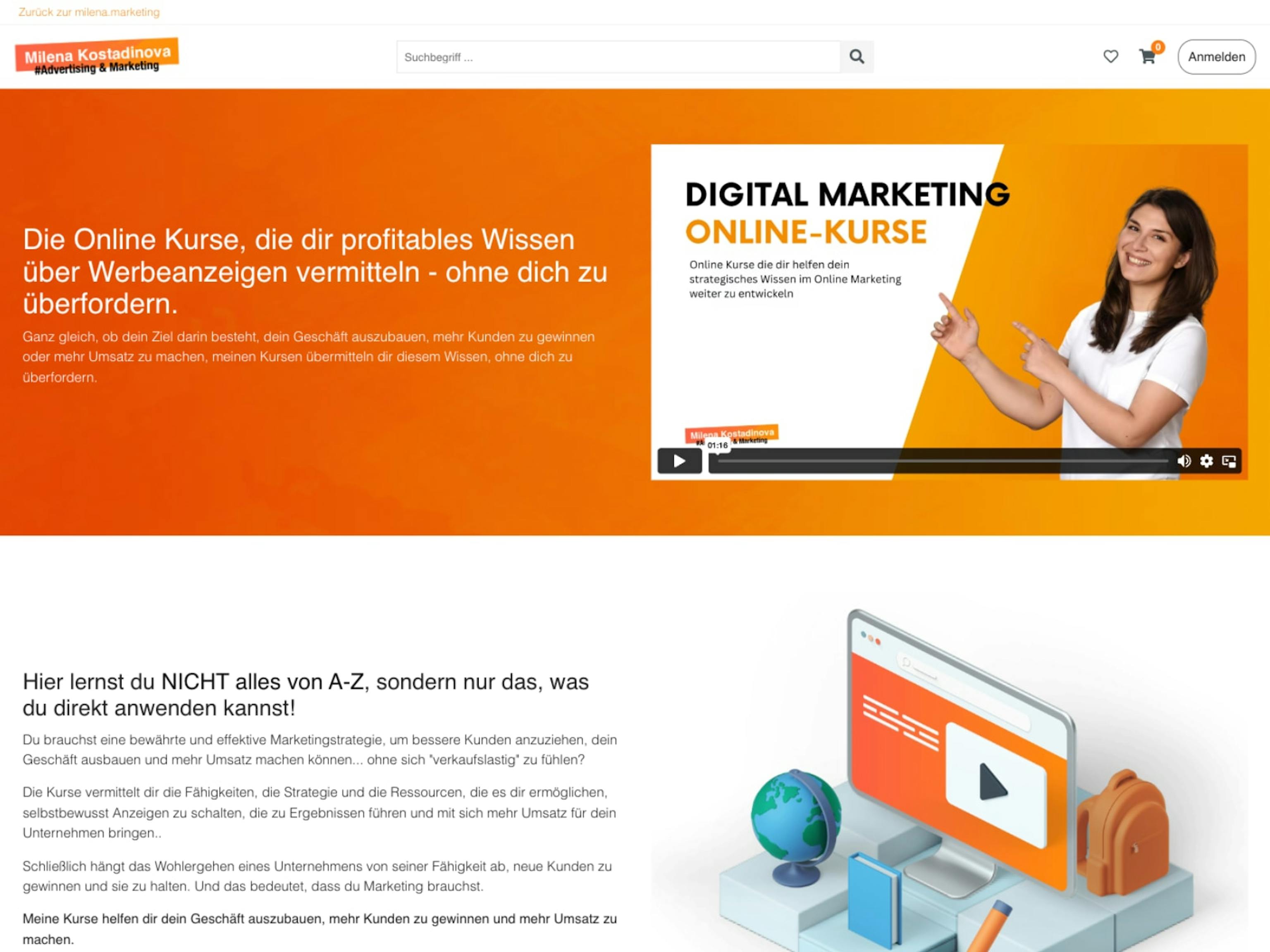 View client case: Milena Marketing (e-learning)