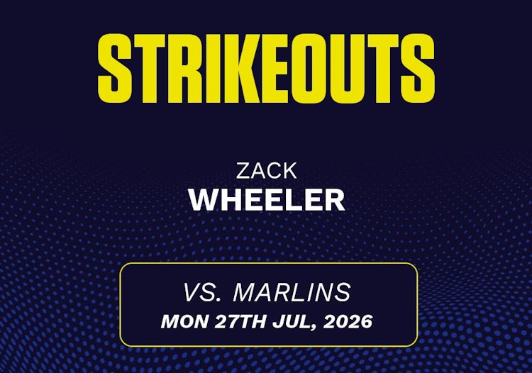 Zack Wheeler projected stats for Monday, July 27, 2026.