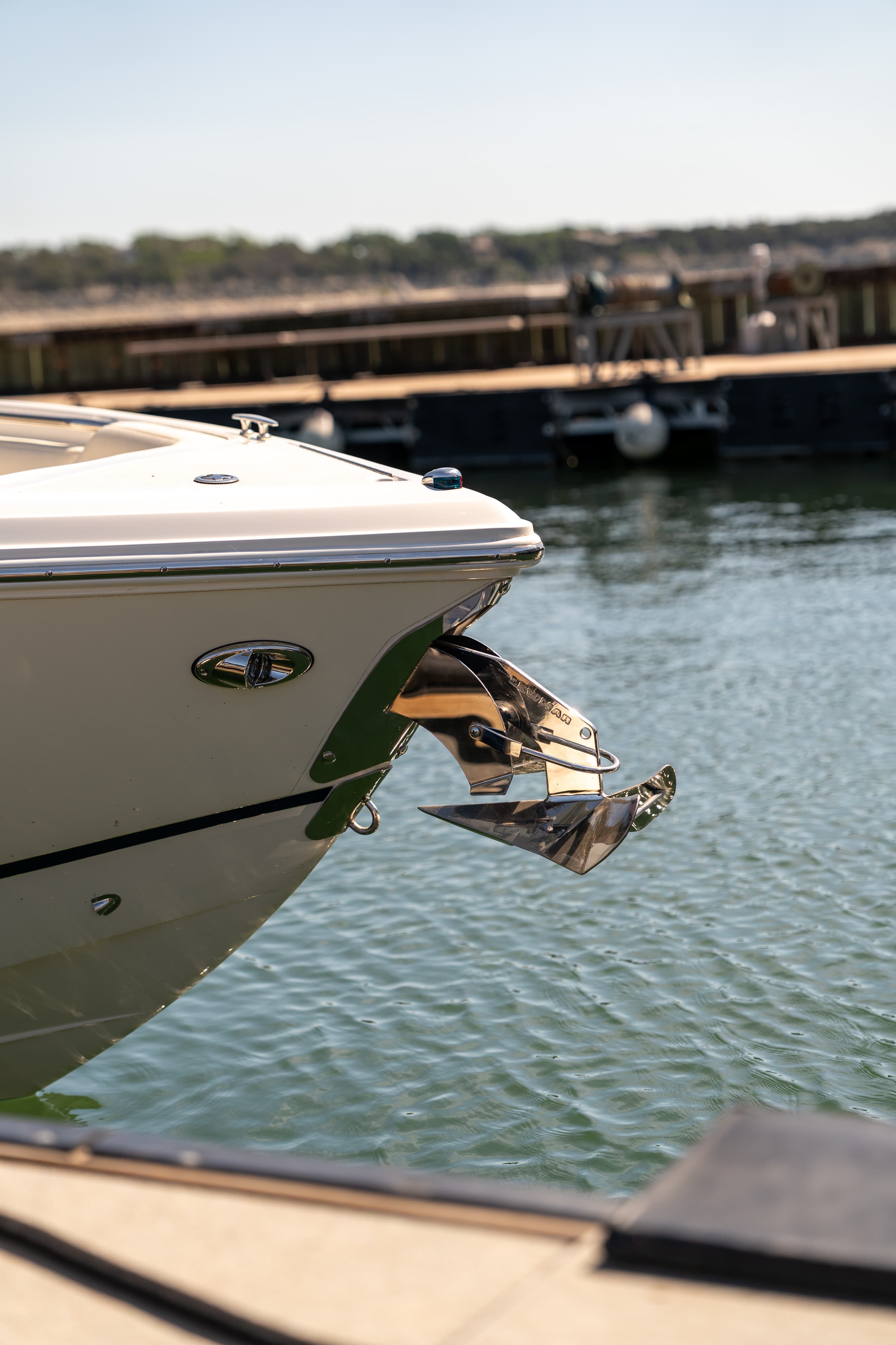 Front anchor on a 2018 Cobalt R7 Surf boat in Lakeway, TX.
