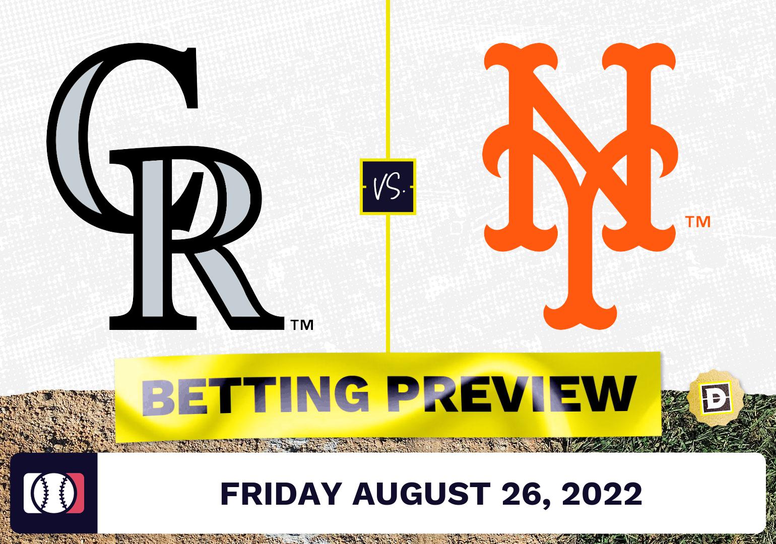 Rockies vs. Mets Prediction and Odds - Aug 26, 2022