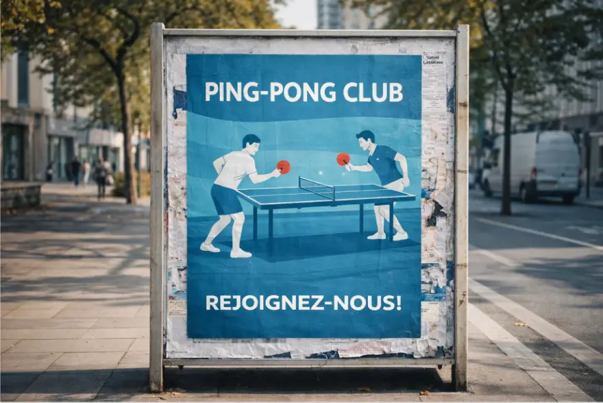 Affiche à coller dos bleu impression personnalisée