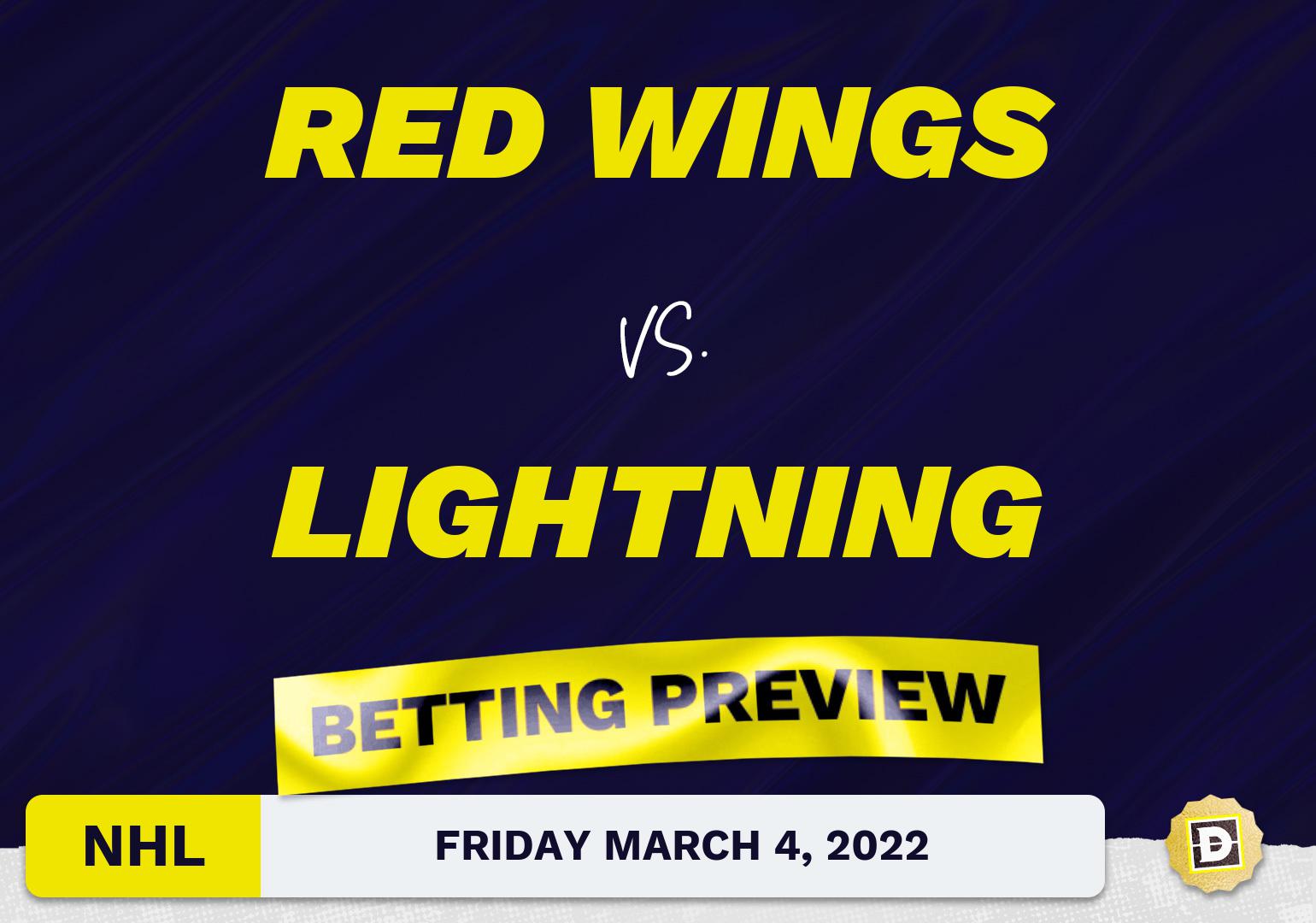 Red Wings vs. Lightning Predictions and Odds - Mar 4, 2022