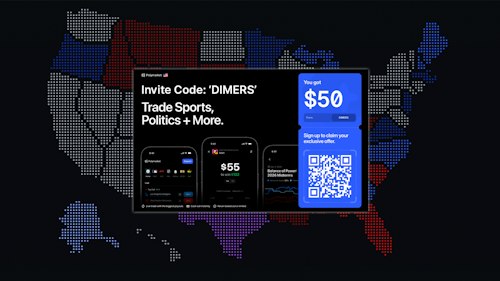 $50 Polymarket Invite Code DIMERS updated for Elon Musk tweet markets, State Referendum odds and Trump