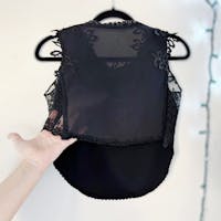 Black Floral Lace Crop Top, Gothic Sequins Tank Top, Black Lace Blouse, Sheer Mesh Top, Womens Engagement Separates, Sexy Festival Shirt 