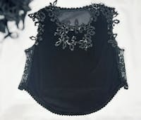 Black Floral Lace Crop Top, Gothic Sequins Tank Top, Black Lace Blouse, Sheer Mesh Top, Womens Engagement Separates, Sexy Festival Shirt 