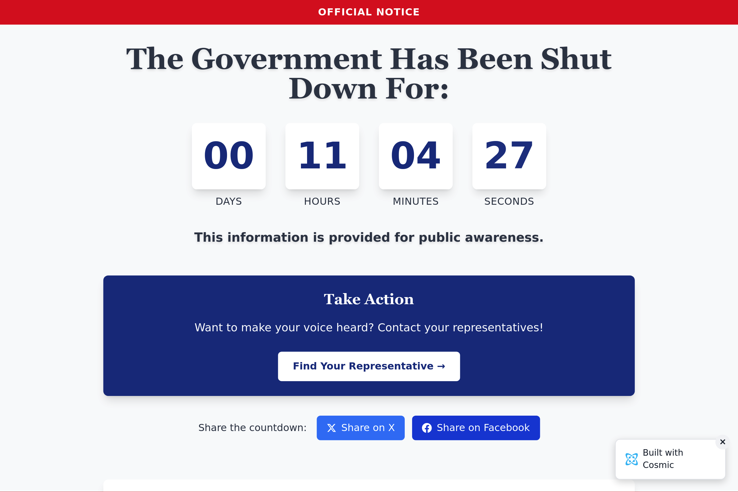 Screenshot of Shutdown, USA
