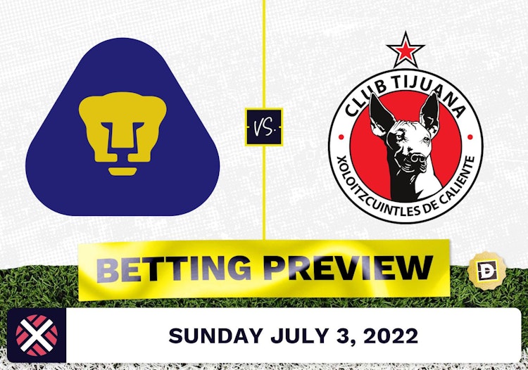 Pumas UNAM vs. Club Tijuana Prediction and Odds - Jul 3, 2022