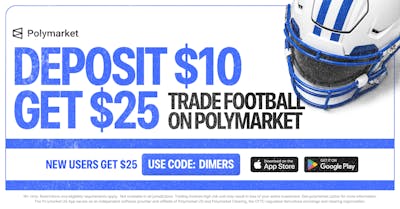 Polymarket announces new $25 code DIMERS for Cowboys vs. Packers on Sunday Night Football