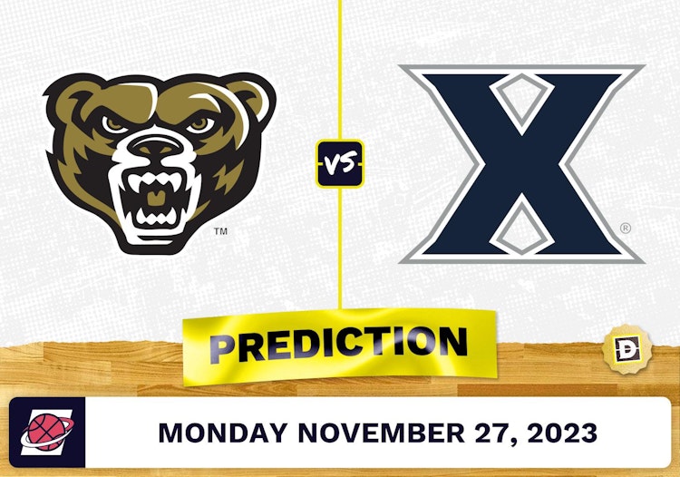 Oakland vs. Xavier Basketball Prediction - November 27, 2023
