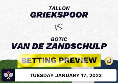 Tallon Griekspoor vs. Botic Van de Zandschulp Predictions - Jan 18, 2023