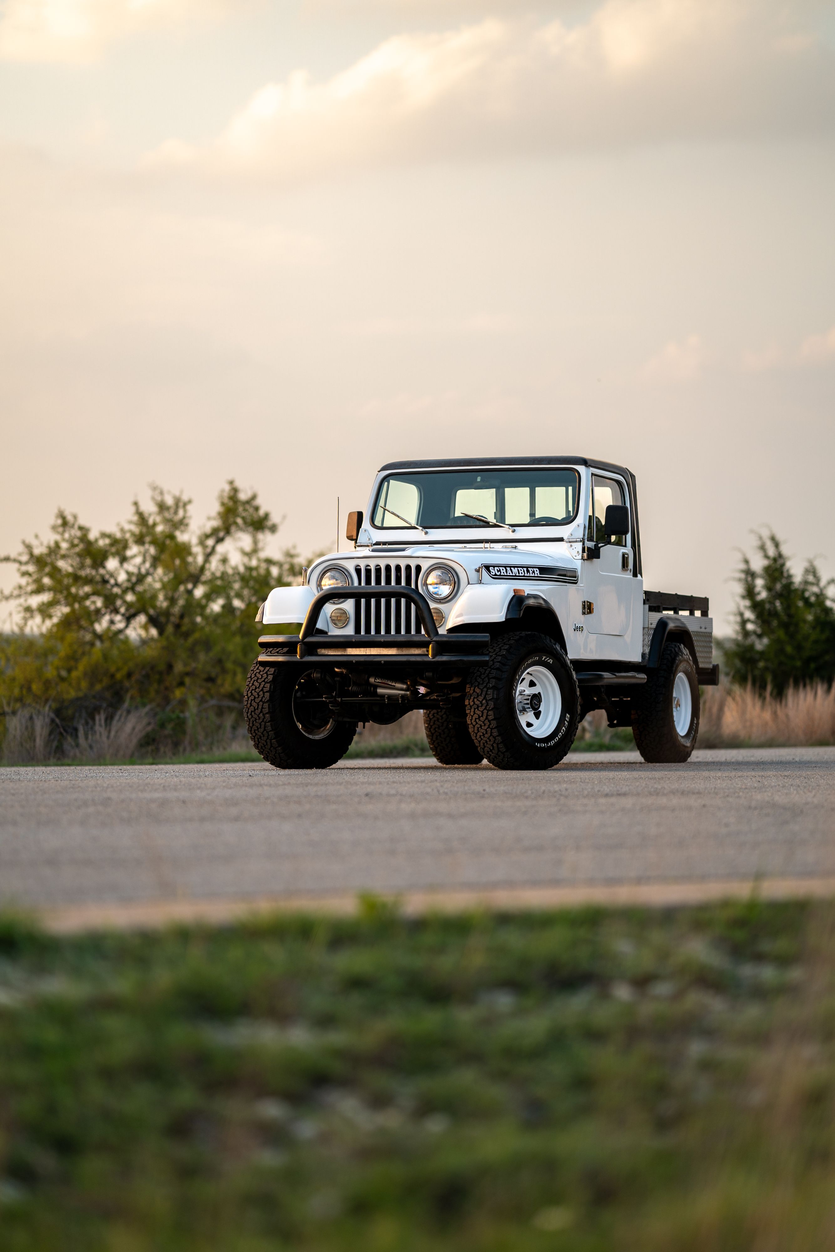 1983 Jeep Scrambler in White on Black in Austin, TX.