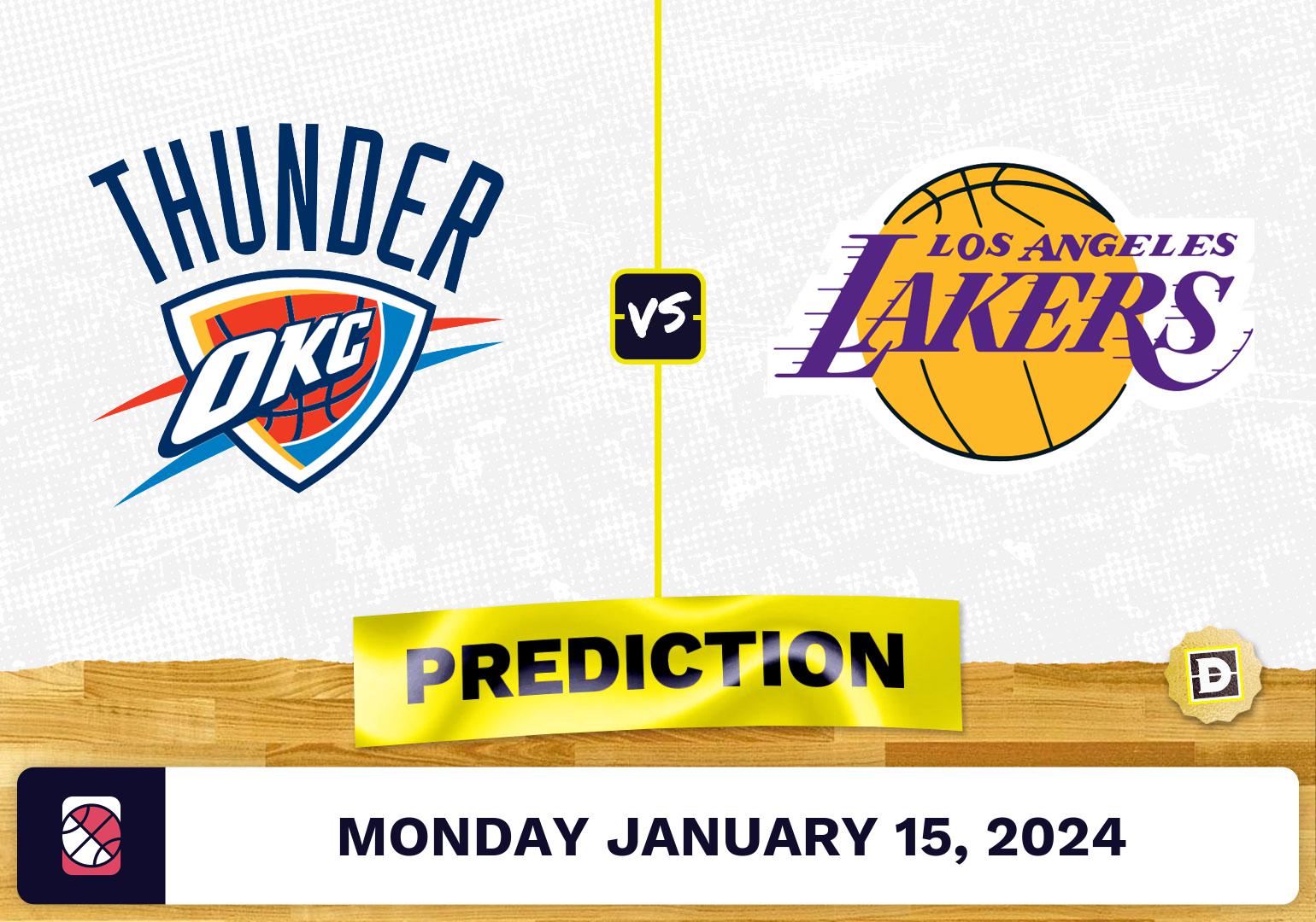 Oklahoma City Thunder vs. Los Angeles Lakers Prediction, Odds, NBA Picks [1/15/2024]