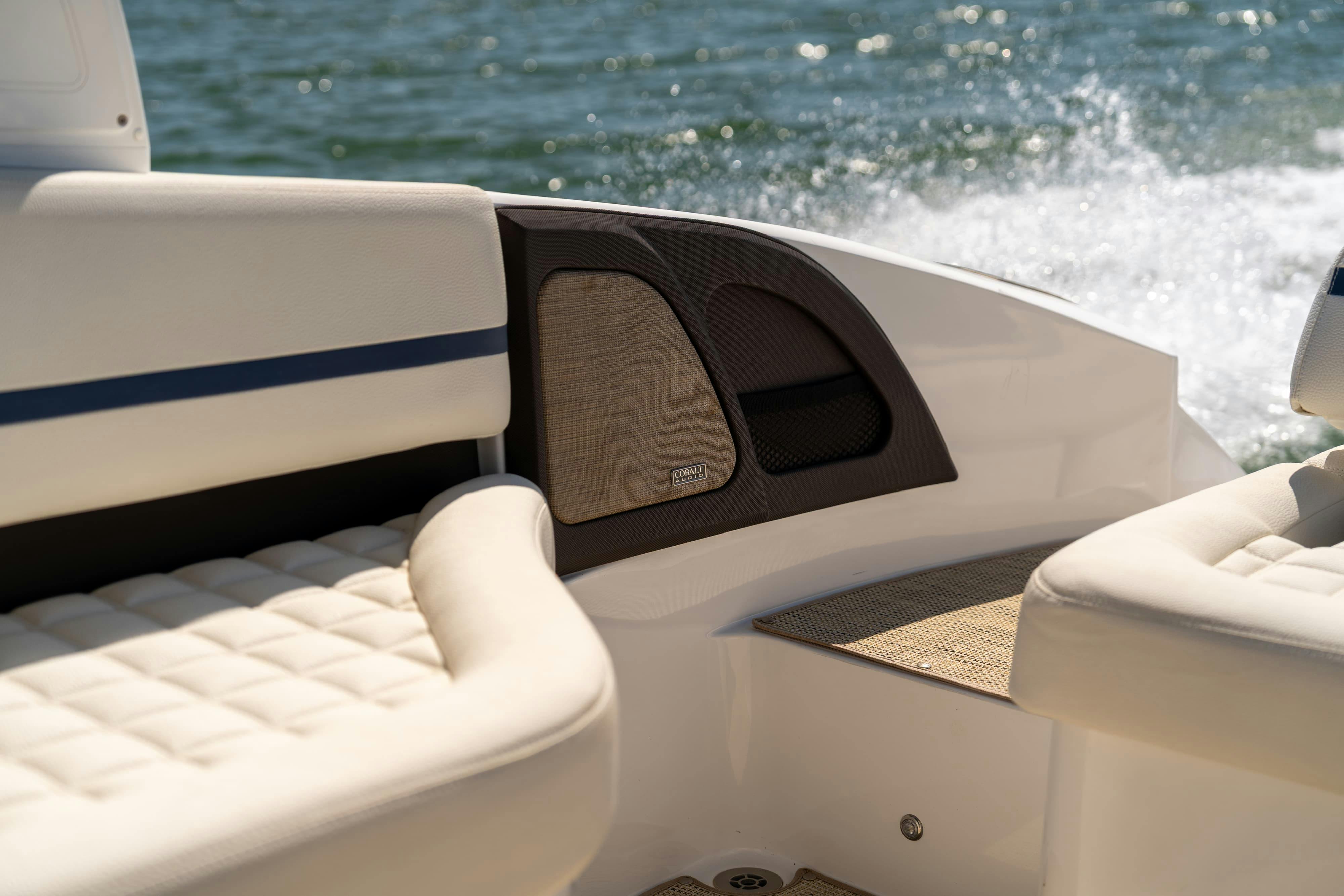 Cobalt audio panels in a 2018 Cobalt R7 Surf boat in Lakeway, TX.