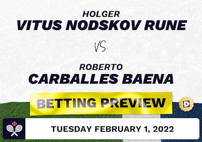 Holger Vitus Nodskov Rune vs. Roberto Carballes Baena Predictions - Feb 1, 2022